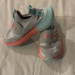 Under Armour Kids' Gray and Coral Sneakers